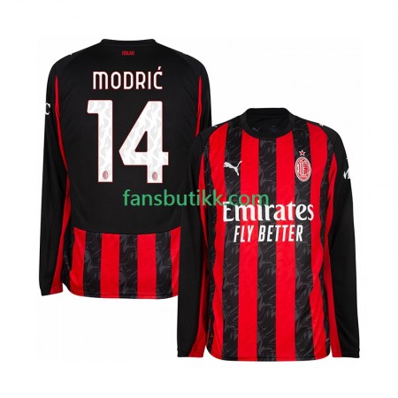 Fotballdrakt AC Milan Luca Modrić 14 Hjemmetrøye 2025-2026 Langermet